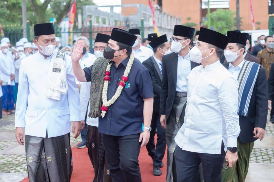 Kunjungan Menteri BUMN di Pondok Pesantren Mabadiul Ihsan, Menyampaikan Pesan Kepada Para Santri.